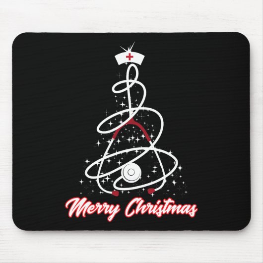 Merry Kerstverpleegster Shirt Yuletide Practitione Muismat (Voorkant)