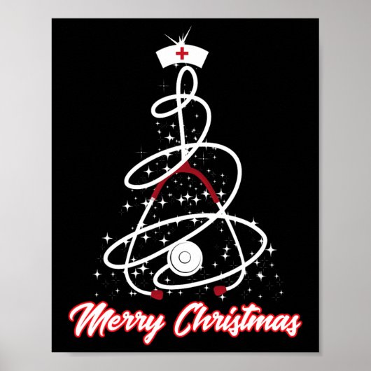 Merry Kerstverpleegster Shirt Yuletide Practitione Poster (Voorkant)