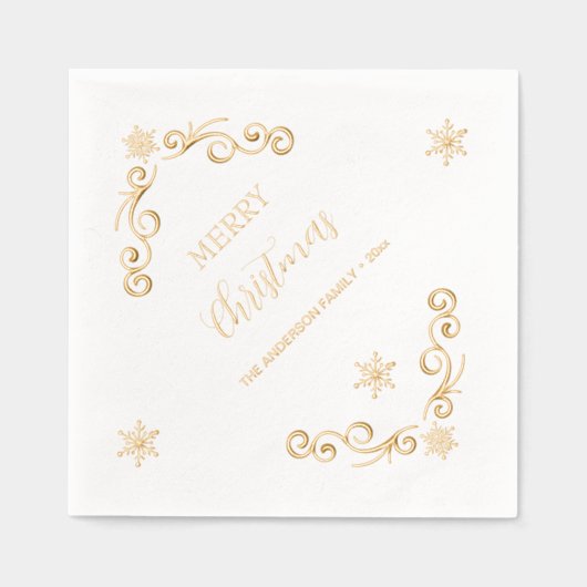 Merry Kerstversient Folie Servetten (Voorkant)