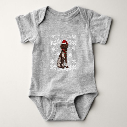 Merry Kerstversient German Shorthaired Pointe Romper (Voorkant)