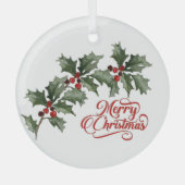 Merry Kerstversient Glas Ornament (Voorkant)