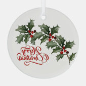 Merry Kerstversient Glas Ornament (Achterkant)