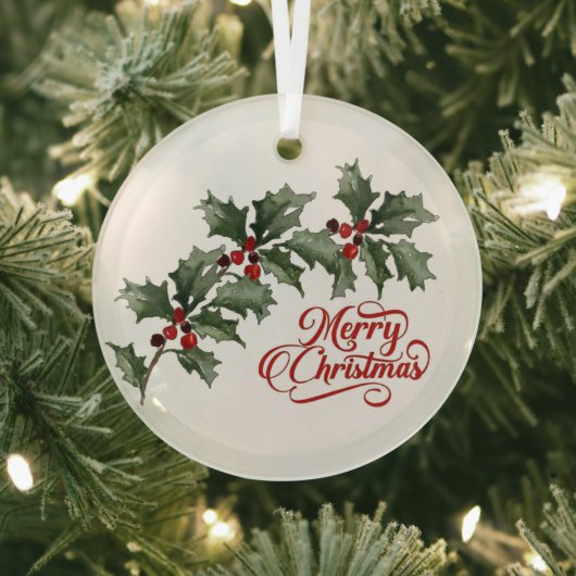 Merry Kerstversient Glas Ornament (Insitu)