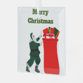 Merry Kerstversient Glas Ornament (Voorkant links)