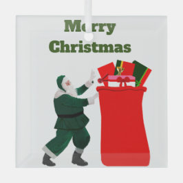 Merry Kerstversient Glas Ornament