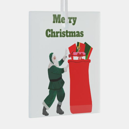 Merry Kerstversient Glas Ornament (Voorkant Rechts)