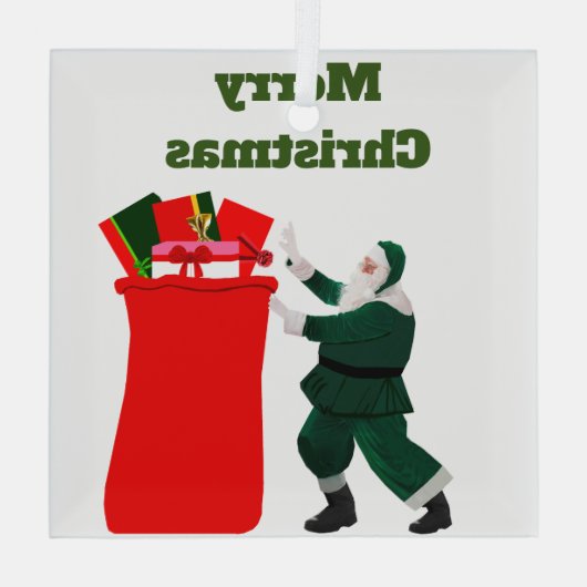 Merry Kerstversient Glas Ornament (Achterkant)