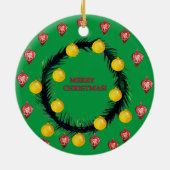 Merry Kerstversient Keramisch Ornament (Achterkant)