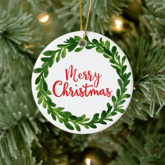 Merry Kerstversient Keramisch Ornament (Boom)