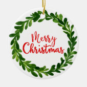Merry Kerstversient Keramisch Ornament (Voorkant)