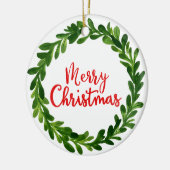 Merry Kerstversient Keramisch Ornament (Links)