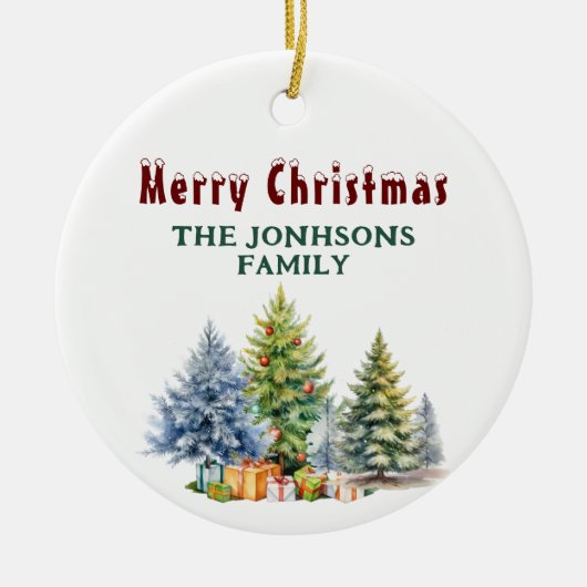 Merry Kerstversient Keramisch Ornament (Voorkant)