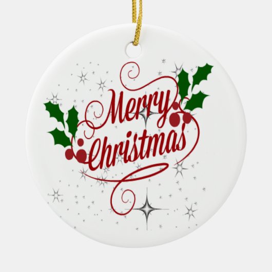 Merry Kerstversient Keramisch Ornament (Voorkant)