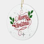 Merry Kerstversient Keramisch Ornament (Links)