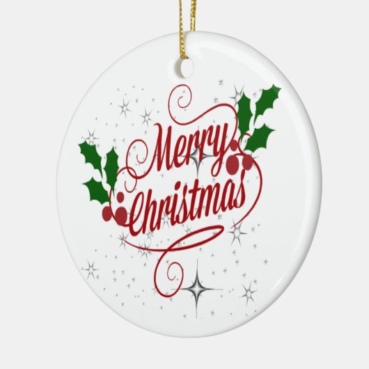 Merry Kerstversient Keramisch Ornament (Links)