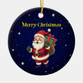 Merry Kerstversient Keramisch Ornament (Voorkant)