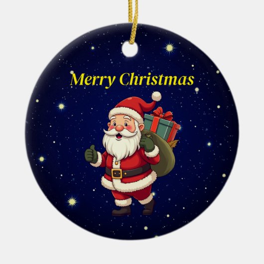 Merry Kerstversient Keramisch Ornament (Voorkant)