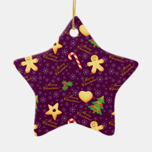 Merry Kerstversient Keramisch Ornament (Voorkant)