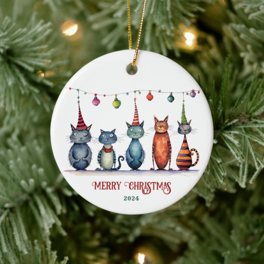 Merry Kerstversient Keramisch Ornament (Boom)