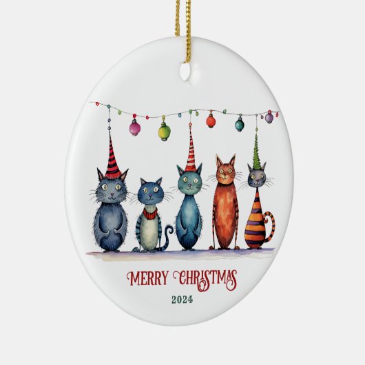 Merry Kerstversient Keramisch Ornament (Rechts)