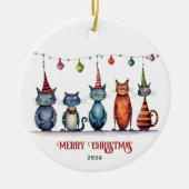 Merry Kerstversient Keramisch Ornament (Voorkant)