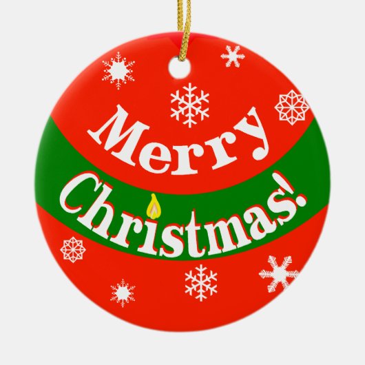 Merry Kerstversient Keramisch Ornament (Voorkant)
