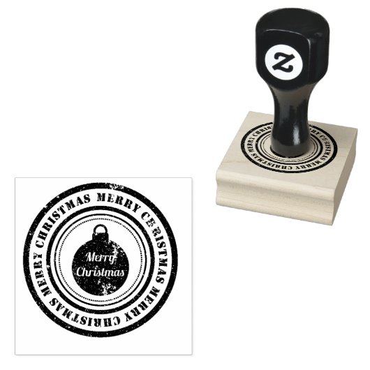 Merry Kerstversient Rubberstempel (Gestempeld)