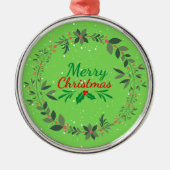 Merry Kerstversients Metalen Ornament (Voorkant)
