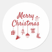 Merry Kerstversients Ronde Sticker (Voorkant)