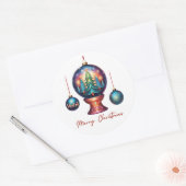 Merry Kerstversients Ronde Sticker (Envelop)