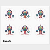 Merry Kerstversients Ronde Sticker (Vel)