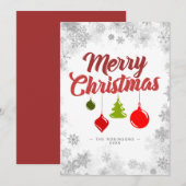 Merry kerstversients Silver Snowflakes Lijst Feestdagenkaart (Voorkant / Achterkant)