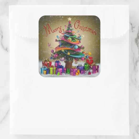 Merry kerstviare Sticker (Tas)