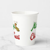 Merry-Kerstvliegerrendierscript Papieren Bekers (Links)