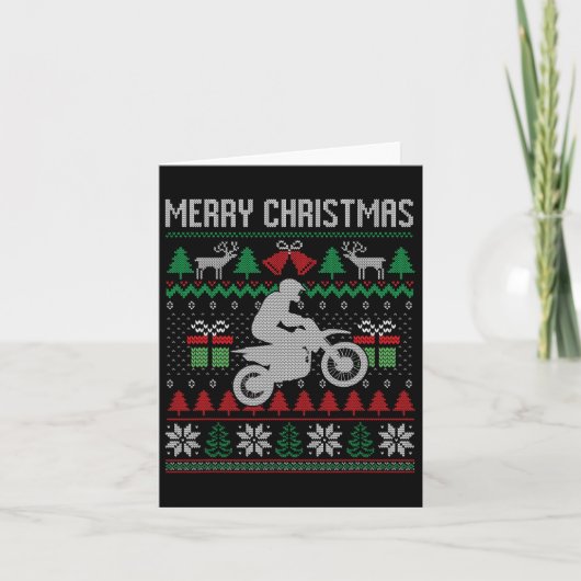 Merry Kerstvut Bike Santa Funny Family Match Kaart (Voorkant)