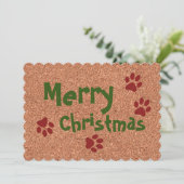 Merry Kerstw Paws Feestdagenkaart (Staand voorkant)