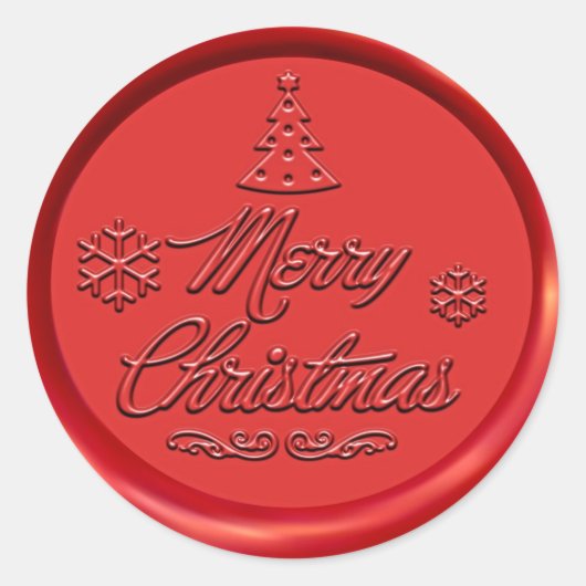 Merry-kerstwaszegel Ronde Sticker (Voorkant)