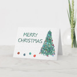 Merry kerstWaterverf Tree Feestdagen Kaart