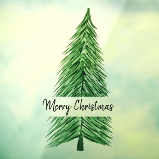 Merry kerstWaterverf Tree Raamsticker (Vel 3)