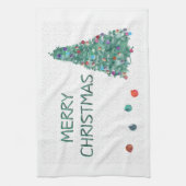 Merry kerstWaterverf Tree Theedoek (Verticaal)