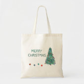 Merry kerstWaterverf Tree Tote Bag (Voorkant)