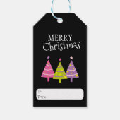 Merry KerstWhimsical Trees Cadeaulabel (Voorkant)