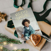 Merry KerstWhimsy Foto Gold Folie Feestdagenkaart
