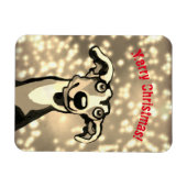Merry Kerstwhippet Magnet Magneet (Horizontaal)
