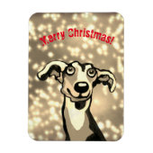 Merry Kerstwhippet Magnet Magneet (Verticaal)