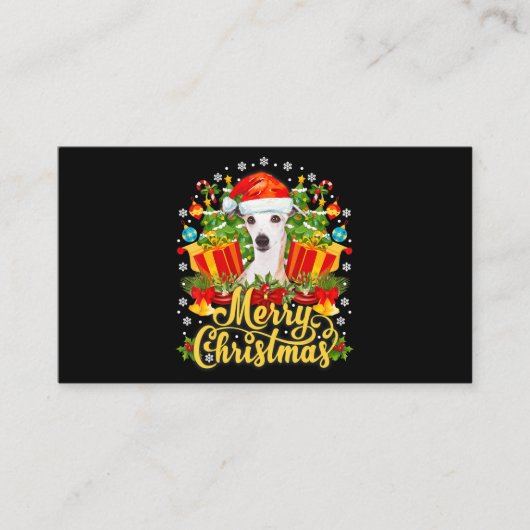 Merry Kerstwhippet mam Pap Pasen Informatiekaartje (Voorkant)