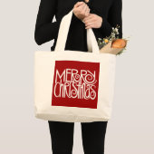 Merry KerstWhite Bag Grote Tote Bag (Voorkant (product))