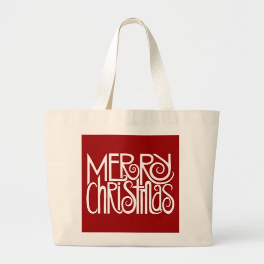 Merry KerstWhite Bag Grote Tote Bag (Voorkant)