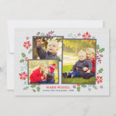 Merry KerstWhite Bekleken Foto Collage Feestdagenkaart (Achterkant)