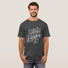 Merry KerstWhite Fancy cursieve typografie T-shirt